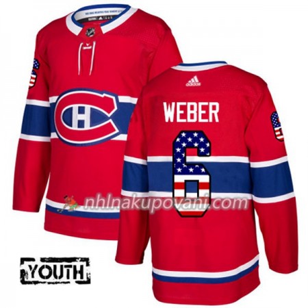 Montreal Canadiens Dresy Shea Weber 6 2017-2018 USA Flag Fashion Černá Adidas Authentic - Dětské